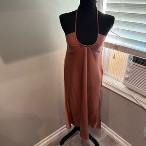 Princess‎ Polly Satin Brown Halter Neck Dress